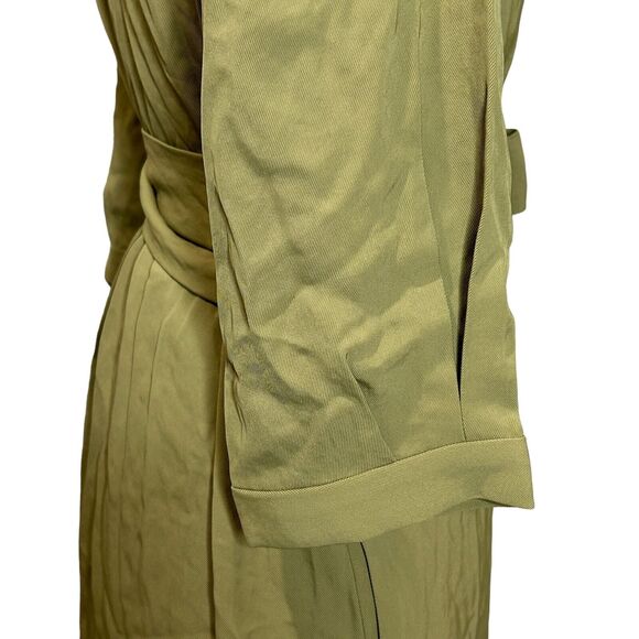 Everlane Japanese GoWeave Long Sleeve Mini Wrap Dress Olive Green Women's 4 NWT - Picture 7 of 11